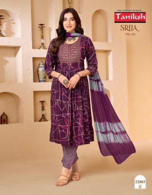 Taniksh Srija Vol. 22 Capsule Foil Print Anarkali Kurti Pant with  Dupatta fancy Anarkali suit catalogs