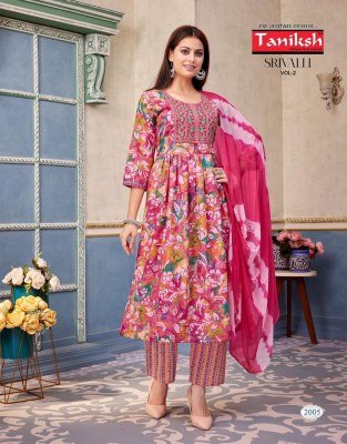 Taniksh Srivalli Vol 2 Elegant Capsule Print Anarkali with Embroidery, Pant With Pocket  And Nazmin Dupatta Wholesale kurtis catalogs