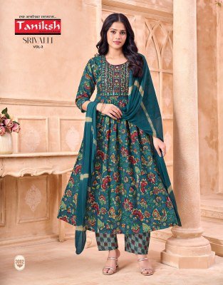 Taniksh Srivalli Vol 3 Readymade Anarkali Suit Set with Embroidery And Nazmin Dupatta Wholesale fancy Anarkali suit catalogs