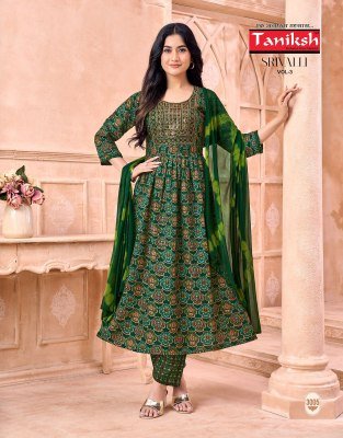 Taniksh Srivalli Vol 3 Readymade Anarkali Suit Set with Embroidery And Nazmin Dupatta Wholesale fancy Anarkali suit catalogs