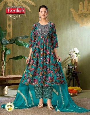 Taniksh Srivalli Vol 7 Embroidered  Kurti Pant with  Dupatta Set kurti pant with dupatta Catalogs
