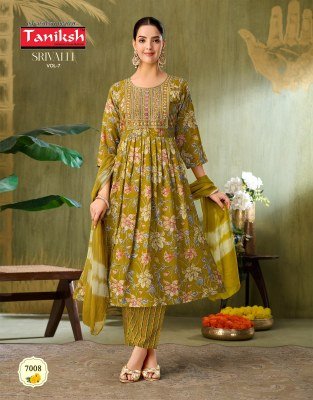 Taniksh Srivalli Vol 7 Embroidered  Kurti Pant with  Dupatta Set kurti pant with dupatta Catalogs