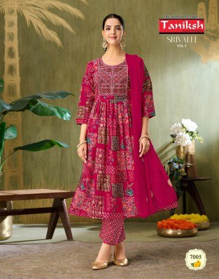 Taniksh Srivalli Vol 7 Embroidered  Kurti Pant with  Dupatta Set kurti pant with dupatta Catalogs