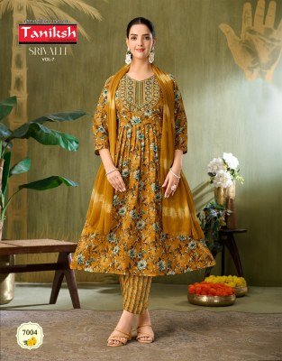Taniksh Srivalli Vol 7 Embroidered  Kurti Pant with  Dupatta Set kurti pant with dupatta Catalogs