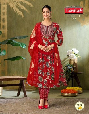 Taniksh Srivalli Vol 7 Embroidered  Kurti Pant with  Dupatta Set kurti pant with dupatta Catalogs