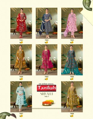 Taniksh Srivalli Vol 7 Embroidered  Kurti Pant with  Dupatta Set kurti pant with dupatta Catalogs