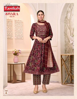Taniksh Swara Vol 19 Nyra Cut Capsule Rayon Printed Suit with Embroidery And Chanderi Dupatta Wholesale   kurtis catalogs