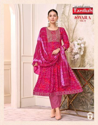 Taniksh Swara Vol 19 Nyra Cut Capsule Rayon Printed Suit with Embroidery And Chanderi Dupatta Wholesale   kurtis catalogs