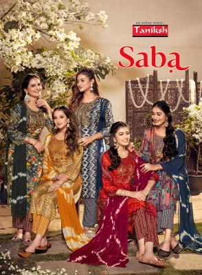 Taniksh by saba vol 1 reyon printed sequence work readymade suit catalog at wholesale price Amavi