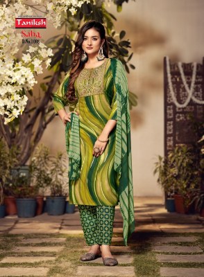 Taniksh by saba vol 1 reyon printed sequence work readymade suit catalog at wholesale price readymade suit catalogs
