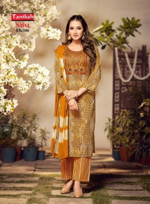 Taniksh by saba vol 1 reyon printed sequence work readymade suit catalog at wholesale price readymade suit catalogs