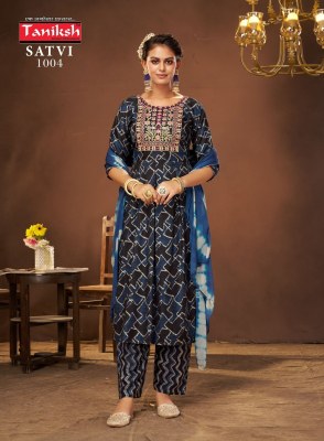 Taniksh by satvi vol 1 fancy anarkali style kurti pant and dupatta catalog at wholesale price kurtis catalogs