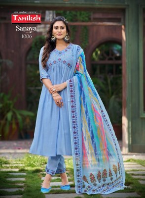 Taniksh sanaya vol   1 alia cut embroidery work kurti with bottam and dupatta catalogue kurtis catalogs