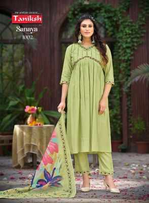 Taniksh sanaya vol   1 alia cut embroidery work kurti with bottam and dupatta catalogue kurtis catalogs