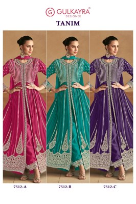 Tanim by Gulkayra Front and back embroidered front slit anarkali suit  fancy Anarkali suit catalogs