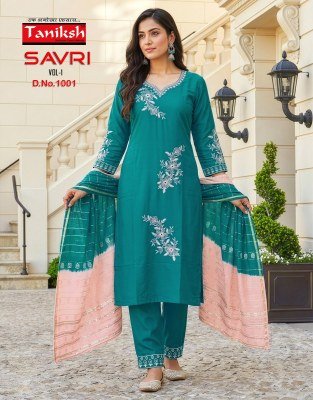 Tanishk Savri Vol 1 Roman Embroidered Kurti Pant with Dupatta kurti pant with dupatta Catalogs