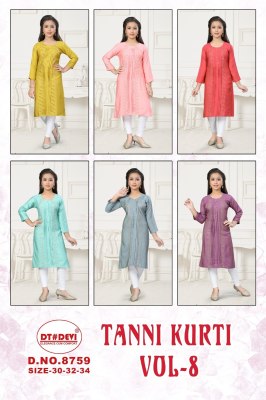 Tanni kurti vol 8 by Devi Simmer fancy work Kurti catalogue at affordable rate kurtis catalogs