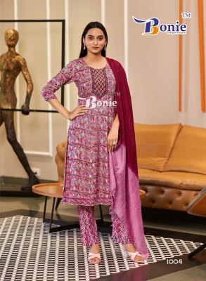 Tanvi by Bonie amazing printed anarkali kurti pant and dupatta collection at affordable rate readymade suit catalogs