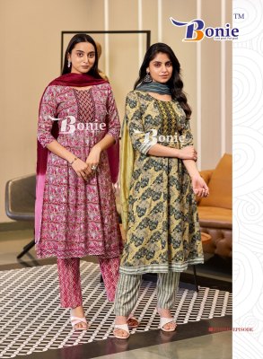 Tanvi by Bonie amazing printed anarkali kurti pant and dupatta collection at affordable rate readymade suit catalogs