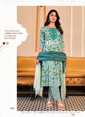 Tanvi by Bonie amazing printed anarkali kurti pant and dupatta collection at affordable rate readymade suit catalogs