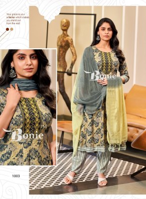 Tanvi by Bonie amazing printed anarkali kurti pant and dupatta collection at affordable rate readymade suit catalogs