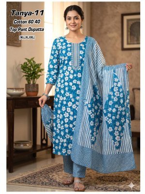 Tanya 33 Cotton 60×40 Kurti Pant with Dupatta Set Size wise Combo Set