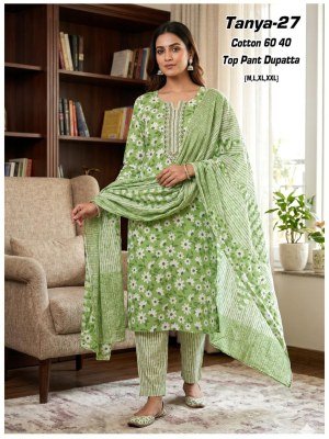 Tanya 33 Cotton 60×40 Kurti Pant with Dupatta Set Size wise Combo Set