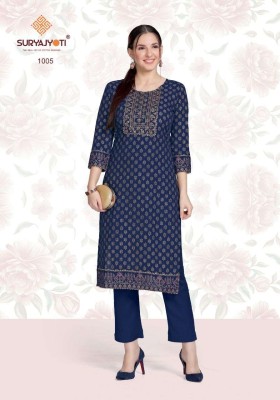 Tara vol 1 by Suryajyoti Reyon Cotton Foil Printed handwork kurti collection in affordable rate kurtis catalogs