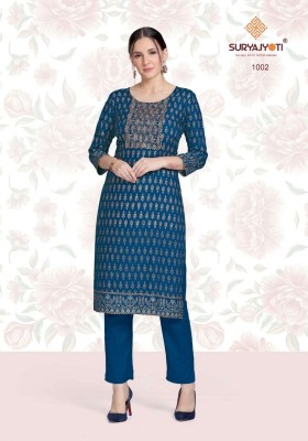 Tara vol 1 by Suryajyoti Reyon Cotton Foil Printed handwork kurti collection in affordable rate kurtis catalogs
