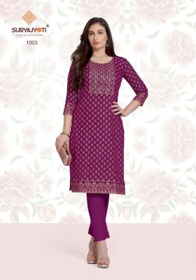 Tara vol 1 by Suryajyoti Reyon Cotton Foil Printed handwork kurti collection in affordable rate kurtis catalogs