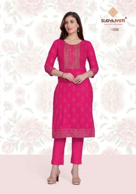 Tara vol 1 by Suryajyoti Reyon Cotton Foil Printed handwork kurti collection in affordable rate kurtis catalogs