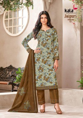 Tarika Creation Jaipuri Vol 8 Karachi Designer Unstitched Cotton Dress Material  Top  Bottom  Dupatta Wholesale pakistani suit catalogs