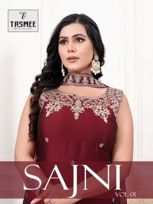 Tasmee Sajni Vol 1 Girls 3 Piece Kurti Pant With Dupatta Dress Rangoli Embroidery Suit with Dupatta And Plazzo Wholesale Amavi