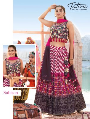 Tattva by pankhida vol 3 latest amzing heavy tussar silk foil printed choli skirt and dupatta at wholesale price Amavi