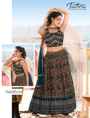 Tattva by pankhida vol 3 latest amzing heavy tussar silk foil printed choli skirt and dupatta at wholesale price lehenga choli catalogs