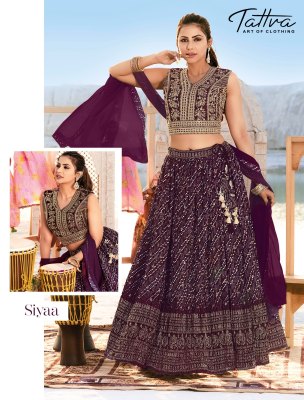 Tattva by pankhida vol 3 latest amzing heavy tussar silk foil printed choli skirt and dupatta at wholesale price lehenga choli catalogs