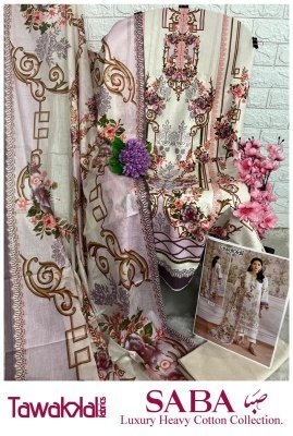 Tawakkal Saba Fabrics Luxury Heavy Cotton Collection Pure Cotton Dress Material Set Wholesale dress material catalogs
