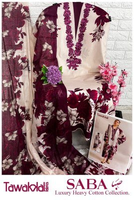 Tawakkal Saba Fabrics Luxury Heavy Cotton Collection Pure Cotton Dress Material Set Wholesale dress material catalogs