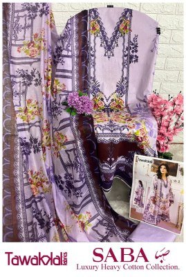 Tawakkal Saba Fabrics Luxury Heavy Cotton Collection Pure Cotton Dress Material Set Wholesale dress material catalogs