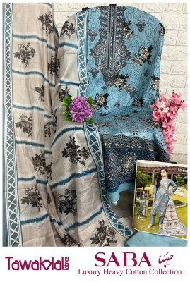 Tawakkal Saba Fabrics Luxury Heavy Cotton Collection Pure Cotton Dress Material Set Wholesale dress material catalogs