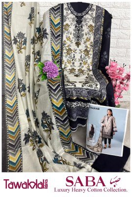 Tawakkal Saba Fabrics Luxury Heavy Cotton Collection Pure Cotton Dress Material Set Wholesale dress material catalogs