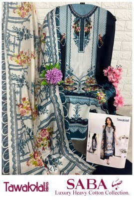 Tawakkal Saba Fabrics Luxury Heavy Cotton Collection Pure Cotton Dress Material Set Wholesale dress material catalogs