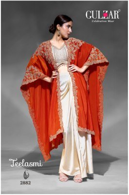 Teelasmi D.No.2881-2883 Gulzar Premium Crep Shrug Set Readymade suit Blouse And Skirt for Wholesale readymade suit catalogs