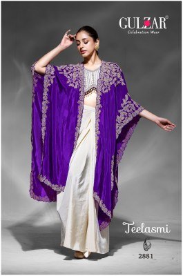 Teelasmi D.No.2881-2883 Gulzar Premium Crep Shrug Set Readymade suit Blouse And Skirt for Wholesale readymade suit catalogs