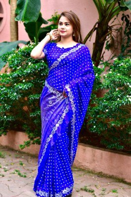 Teen Dani Vol-2  Bandhani Saree with Gota Patti Border and Blouse sarees catalogs