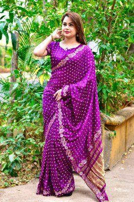 Teen Dani Vol-2  Bandhani Saree with Gota Patti Border and Blouse sarees catalogs