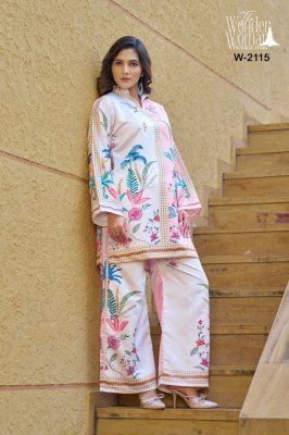 The Wonder Woman Designer Studio W 2115 Imported Satin Botanical Print Co ord Set 