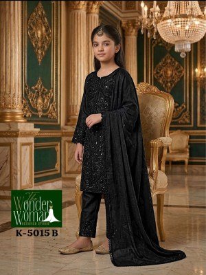 The Wonder Woman Designer Studio K-5015 A & B Kids Star Georgette Embroidered 6-Piece Set Size wise Combo Set