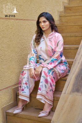 The Wonder Woman Designer Studio W 2115 Imported Satin Botanical Print Co ord Set co ord set catalogs