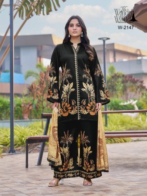 The Wonder Woman Designer Studio W-2147 Kurti Pant with  Dupatta  Size wise Combo Set